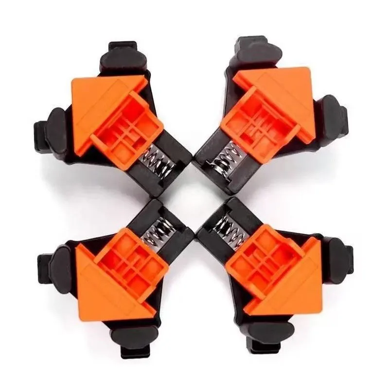 4PCS Adjustable Right Angle Woodworking Clamps Swing Corner Clamp for Welding Drilling Cabinets - Fixing Corner Clips