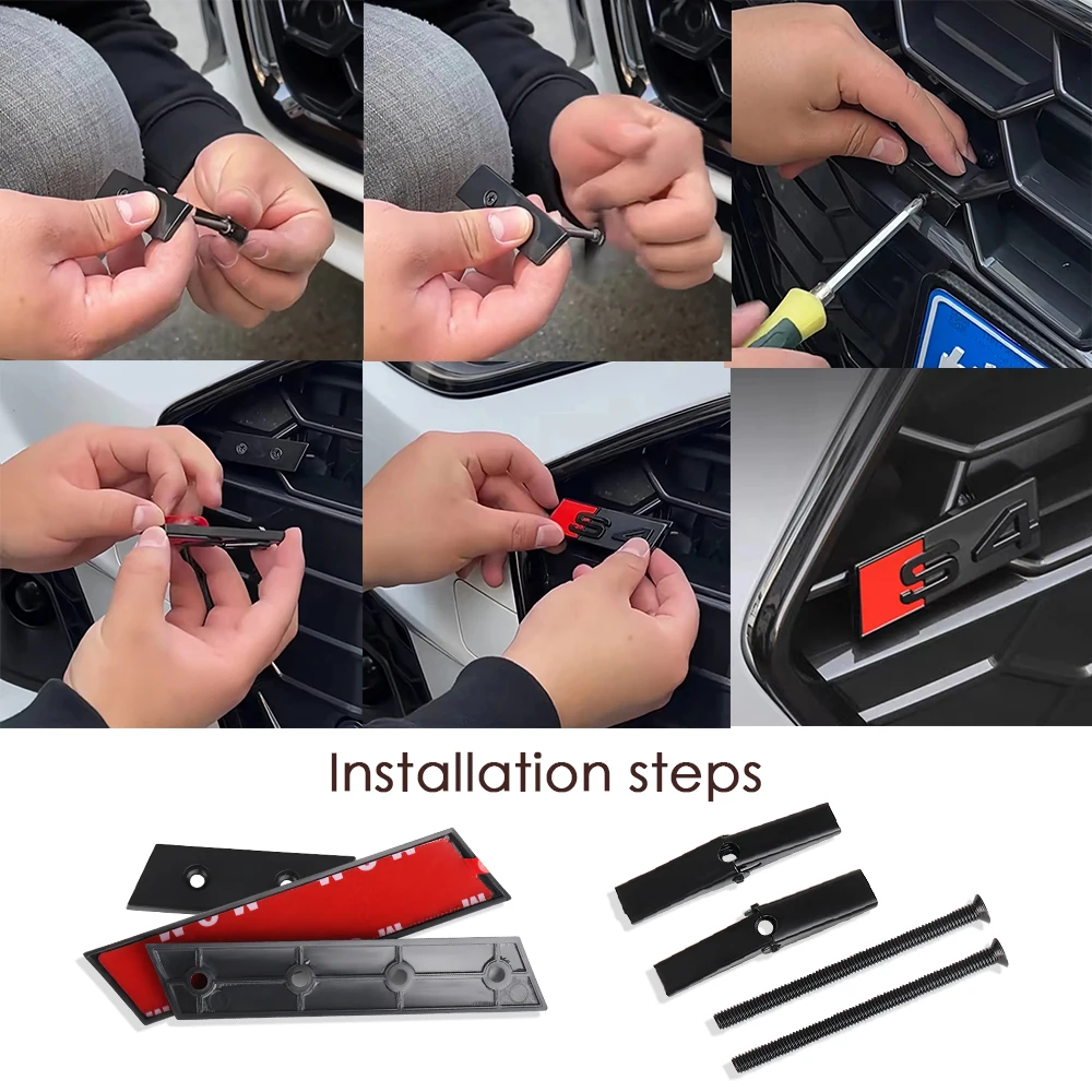 1PCS SQ3 SQ4 SQ5 SQ6 SQ7 SQ8 Emblem Car Front Grille Badge Tuning Center Cover for Audi A1 A3 8P A4 B5 B6 B7 B8 A5 A6 C5 C6 C7 S