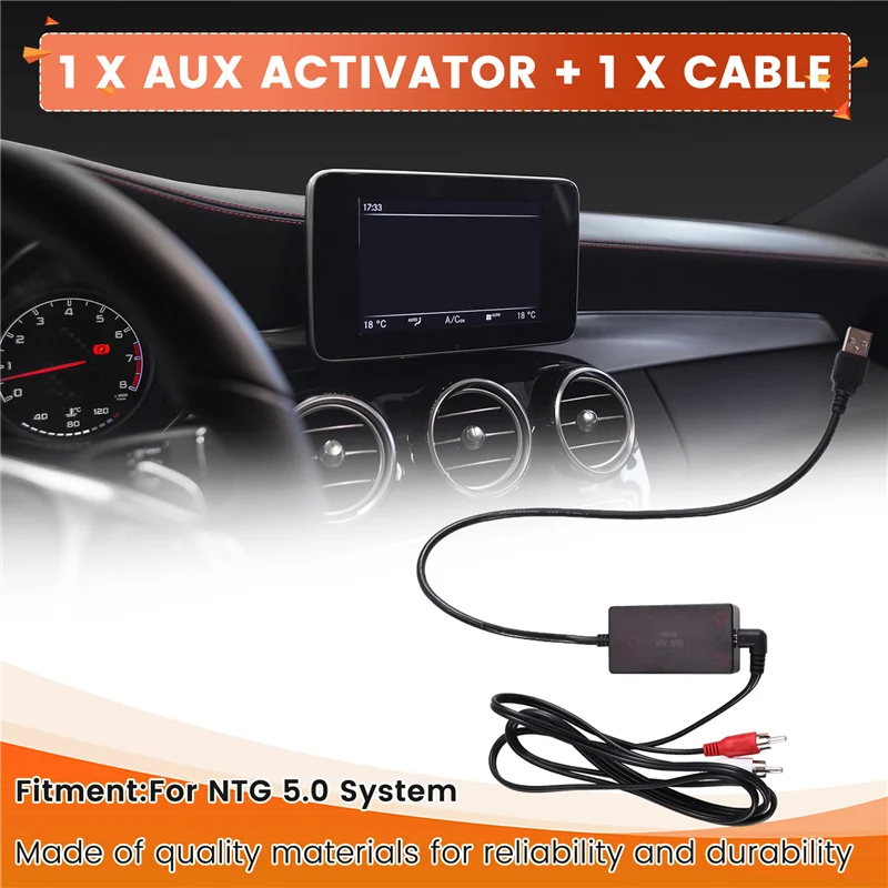 ل NTG 5.0 نظام سيارة الملاحة USB تحويل كابل AUX صندوق الصوت كابل محول الصوت ل Nav Connection-AD39