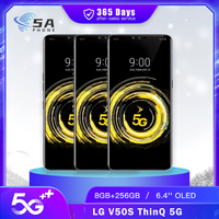 Original LG V50S V510N 5G Mobile Phone NFC 8GB RAM 256GB ROM 12MP+13MP+32MP OLED 6.4 Snapdragon 855 Octa-Core Android SmartPhone