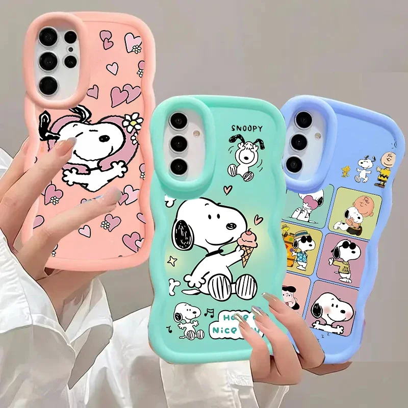 Funda blanda de Snoopy de dibujos animados para Samsung Galaxy A06 A05 A05S A23 A24 A25 A04 A04E A13 A50 A30 A50S A20 A51 A52 A22 A32 A12 A73