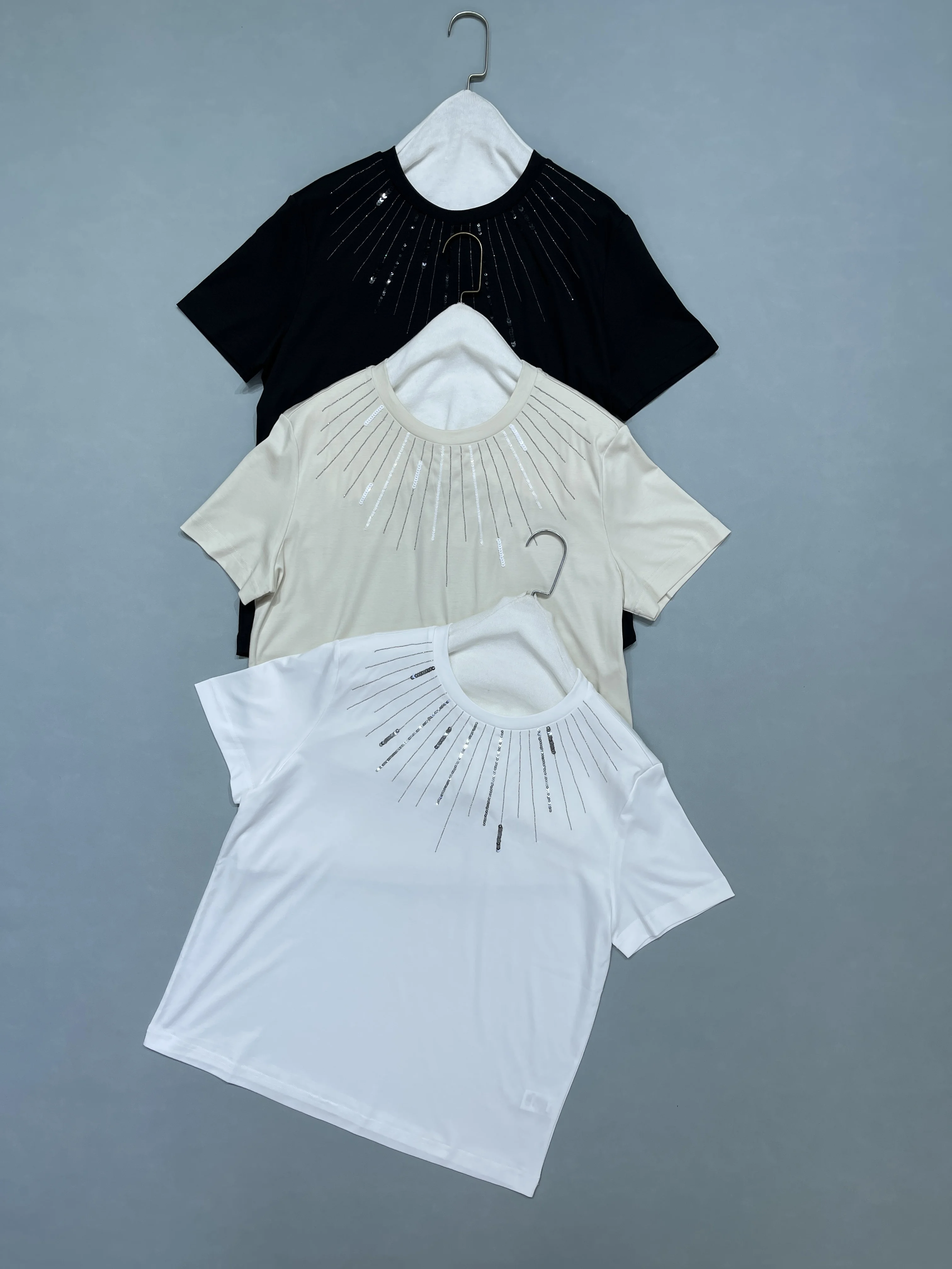 

New Women'S Cotton Round Neck Short-Sleeved T-Shirt Fashionable And Versatile Temperament Elegant And Advanced