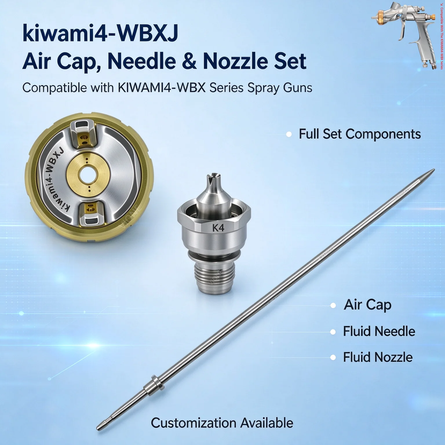 Ready to Use kiwami4-WBXJ Air Cap, Needle & Nozzle Set Rugged and Wear-resistant Compatible with the KIWAMI4-WBX Series Japan