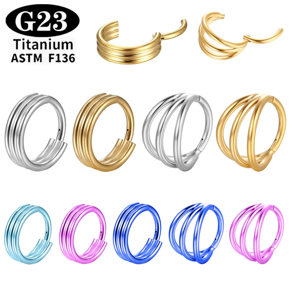 ASTM F136 Titan 16G Nasen-Clicker Segment-Clicker Ring Helix Knorpel Nasenring Ohrring Piercing Körperschmuck