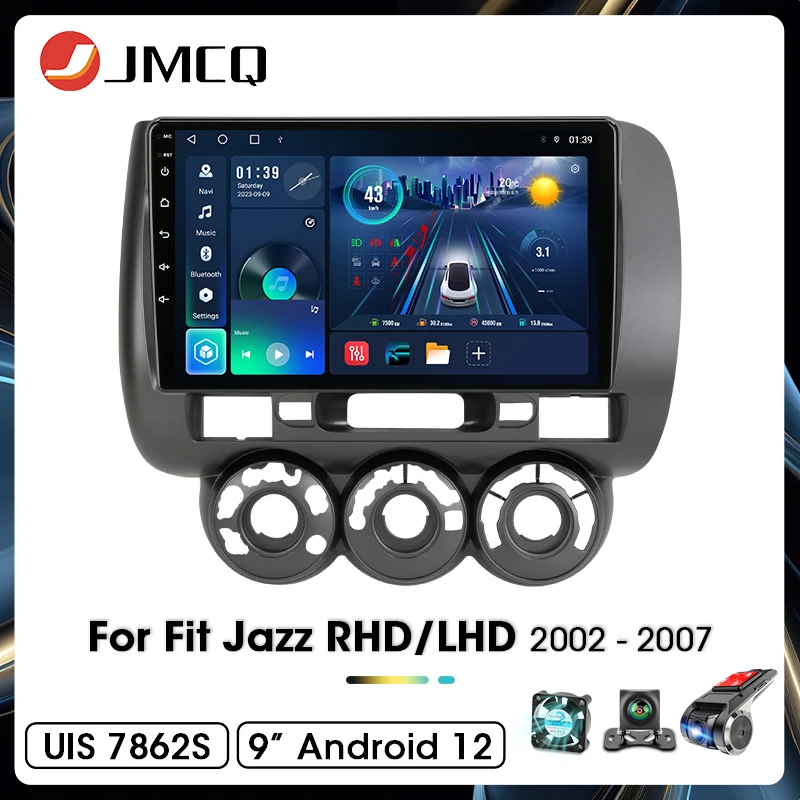 Radio samochodowe JMCQ 9" do HONDA FIT JAZZ RHD LHD 2002 2003 2004 2005 2006 2007 Android 12 Multimidia Odtwarzacz wideo Jednostka główna Carplay