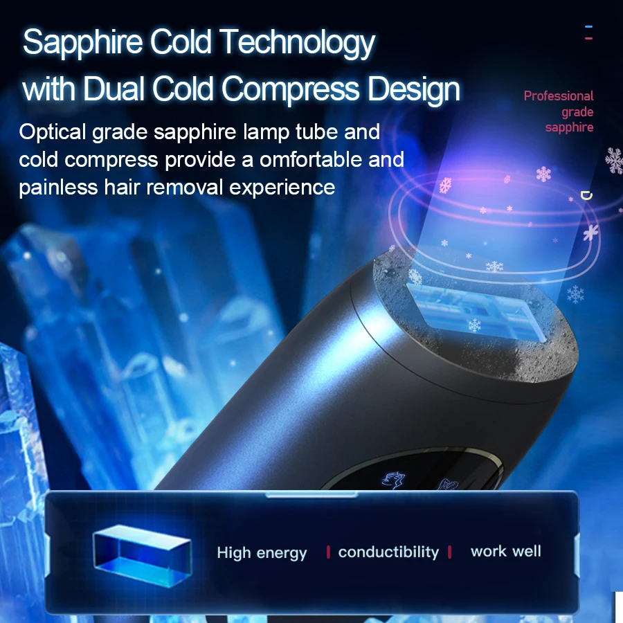 قابلة للشحن إزالة الشعر بالليزر الياقوت التبريد السيارات الدائمة غير مؤلم البيكينيات المتقلب في المنزل الجليدية الباردة اللاسلكية IPL لنزع الشعر