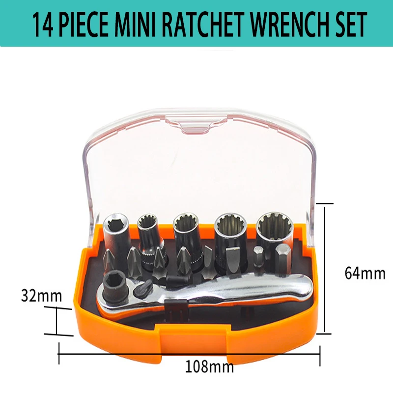 Hand Tool Set Multifunctional Mini Ratchet Wrench Screwdriver Screwdriver Socket Batch Head Household Small Appliance Repair