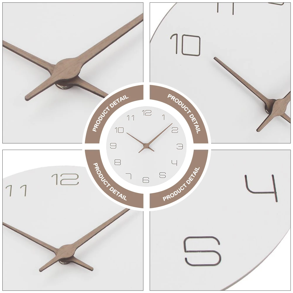 

Creative Wall Wood Decor Living Room Bedroom Modern Clock Office High Quality Silent Timepiece