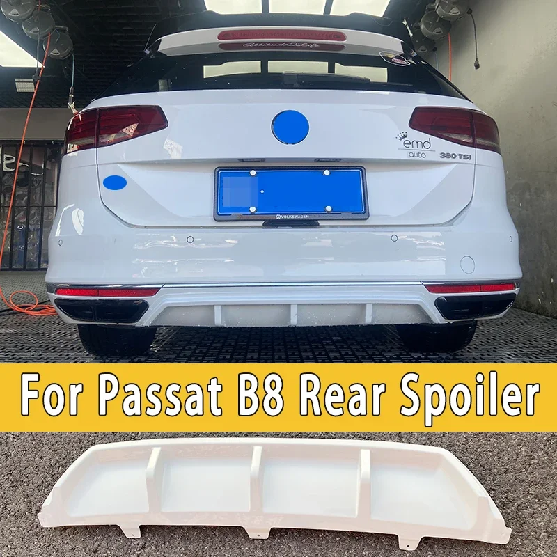 Car Styling For Passat B8 Variant Rear Spoiler 2016 2017 2018 2019 Passat GTE White Bumper Diffuser Body Kit Car Accessories