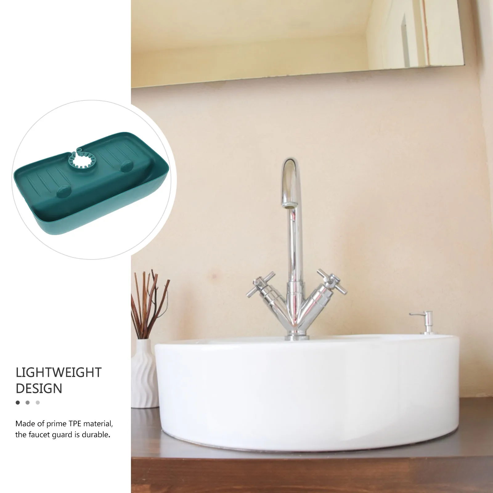 

Kitchen Sink Faucet Splashing Guard Draining Rack Adjustable Hole Faucet Protector Storage Basket Sponge Holder Tpe