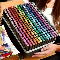 24/36/60/262pcs Art Marker Set, Watercolor Brush Pens For Students, Dual Tip Oil-Based Markers For Art Students