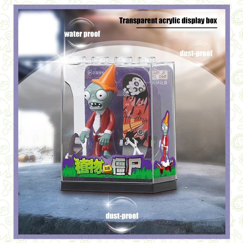 Plants vs. Zombies 2 Zombie Model Toys Transparent Acrylic Display Box 8 Style Zombie Action Figures Game Peripheral Boy Gifts