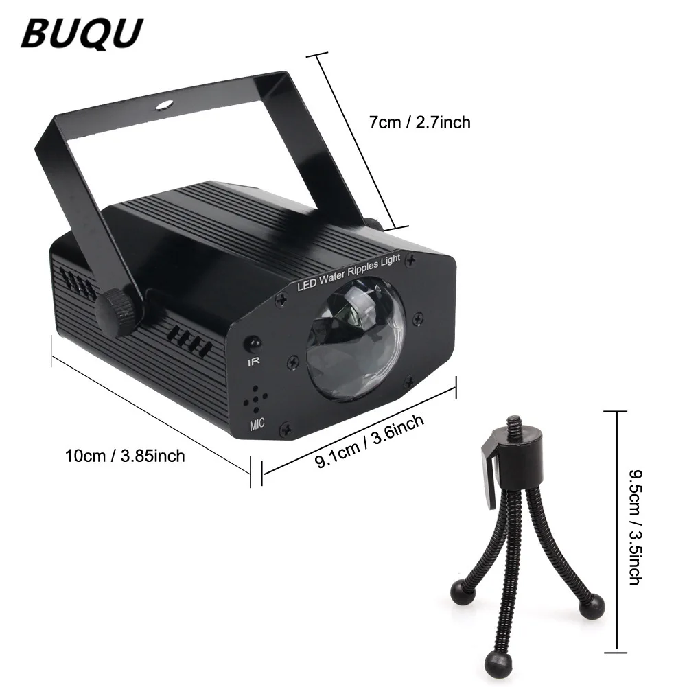 BUQU-Lámpara LED de 7 colores con Control remoto, lámpara de llama oceánica, ondulación de agua, proyector de escenario, barra láser, DJ