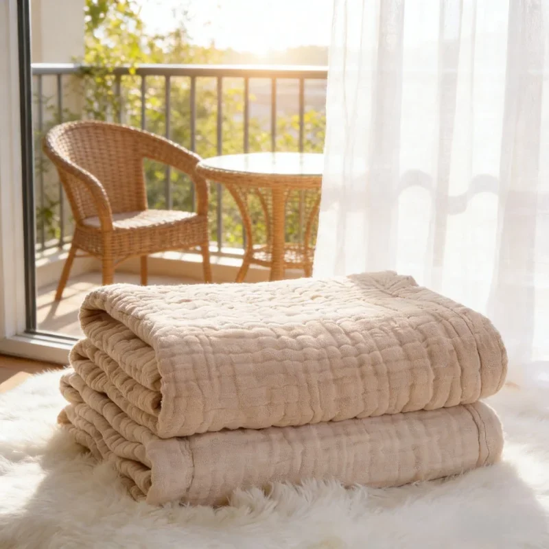 Babydecke aus Baumwolle, leicht, atmungsaktiv, saugfähig, weich, hautfreundlich, schnell trocknend, Duschhandtuch, tragbare Decke für Neugeborene