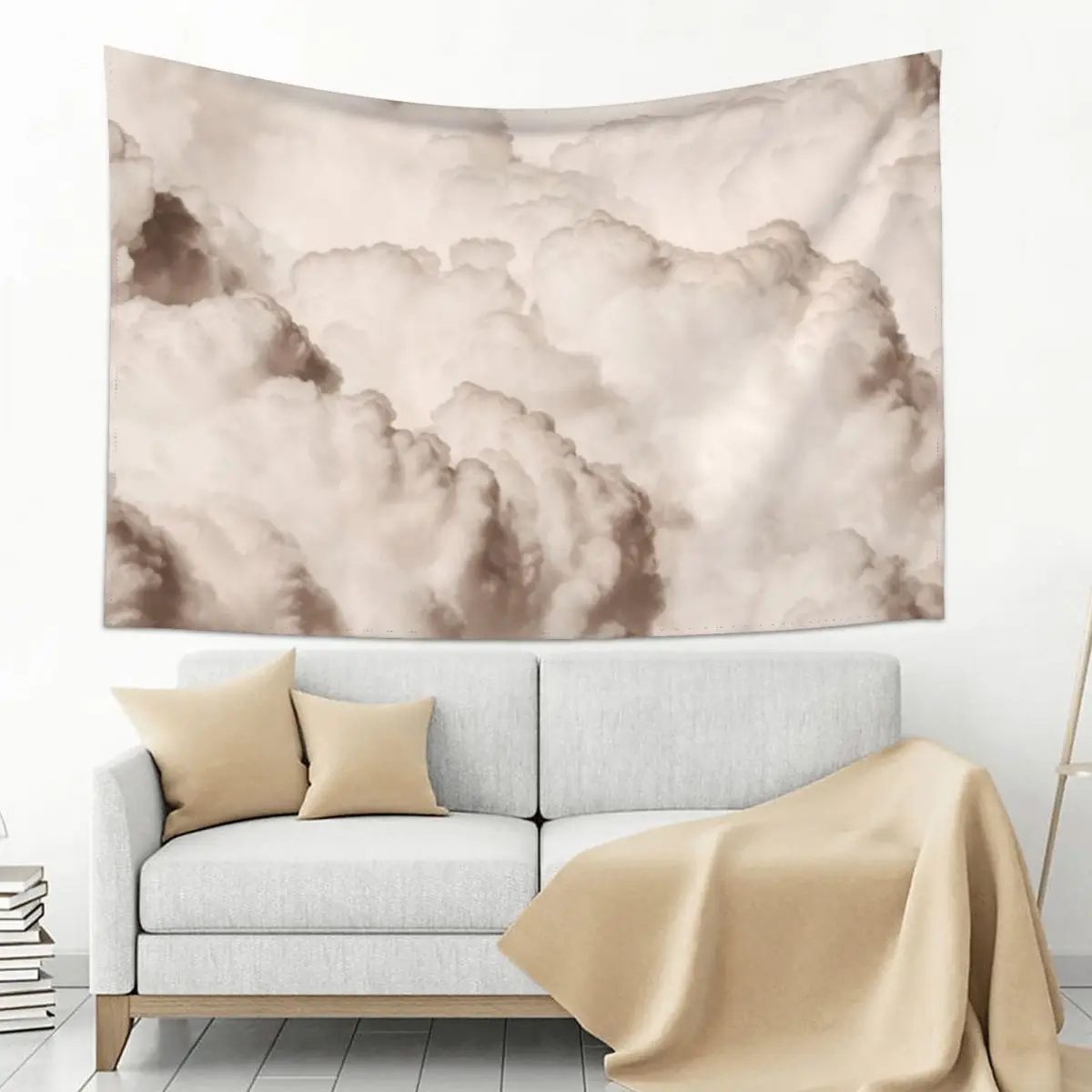 

Light Academia Aesthetic white clouds Tapestry Cute Room Things Outdoor Decor Japanese Room Decor Wall Decor Tapestry