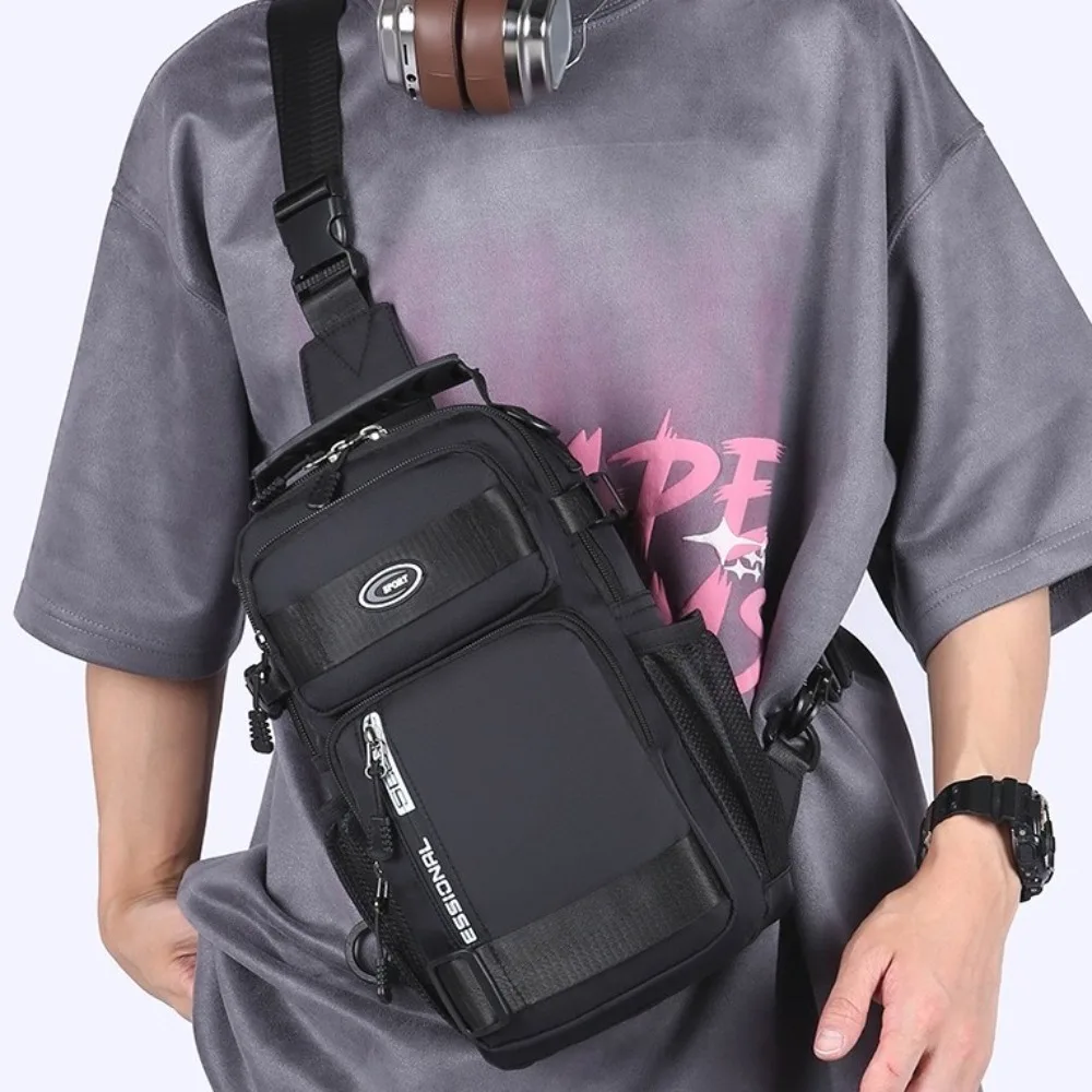 

All-Match Shoulder Bag Men Chest Bag Cloth Multifunction Sports Message Bag Large Capacity All-match Crossbody Bag Outdoor