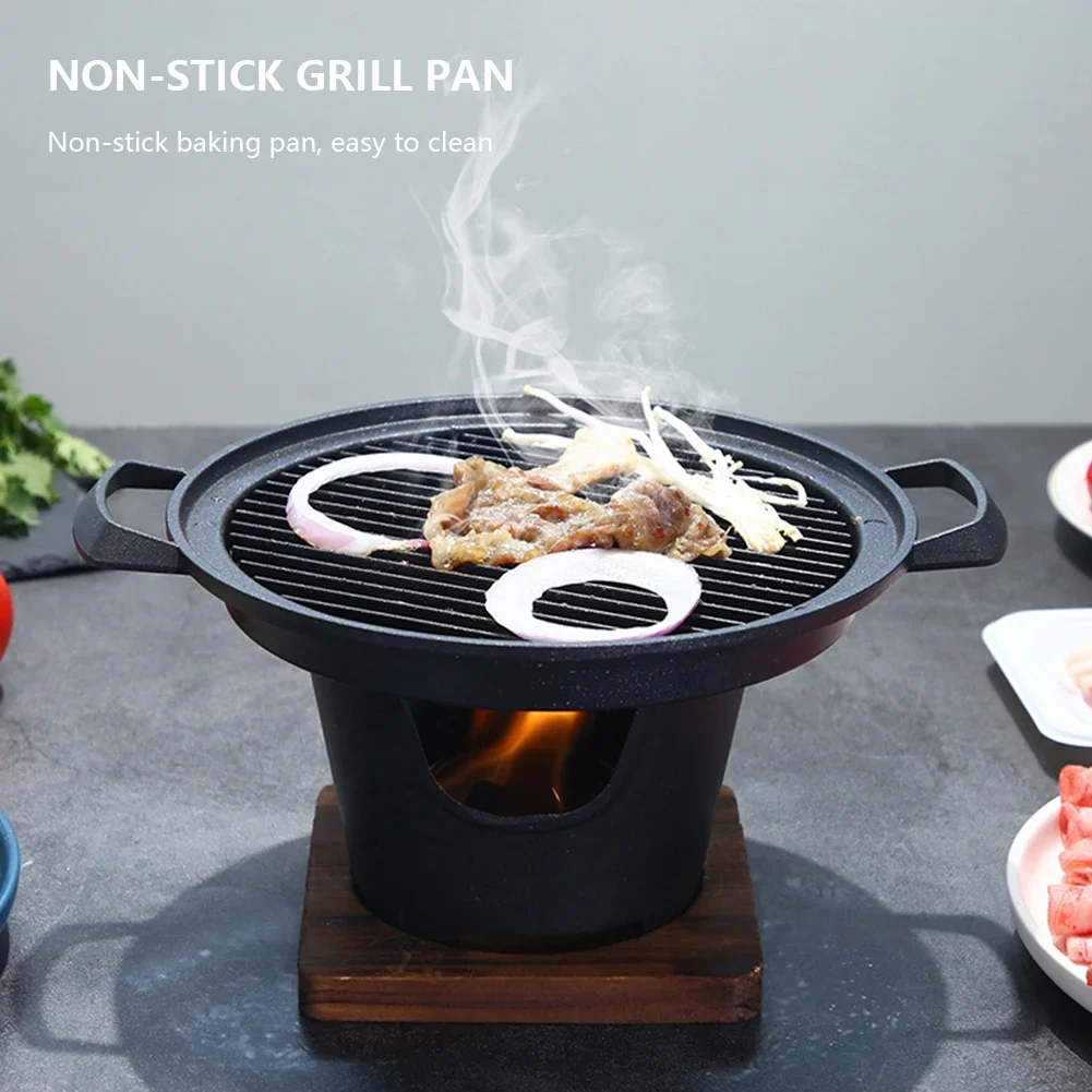 Mini BBQ Alcohol Stove Barbecue Grill Japanese One Person Cooking Oven Detachable Outdoor BBQ Plate Roasting Meat Tools