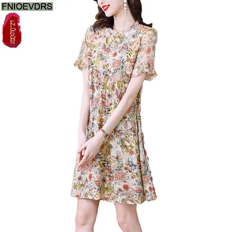 M-4XL Romantische Franse Bloem Ruches Elegante Jurken Vrouwen 2023 Zomer Vakantie Vintage Retro Bloemenprint Vrouwelijke Vestidos