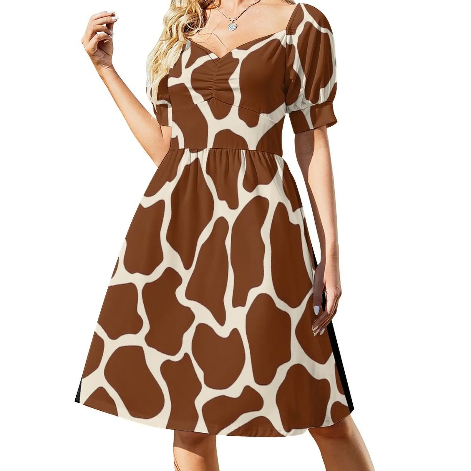 

Giraffe Animal Print Africa And Safari Style Short Sleeved Dress Dance dresses dresses for woman 2025 Dress