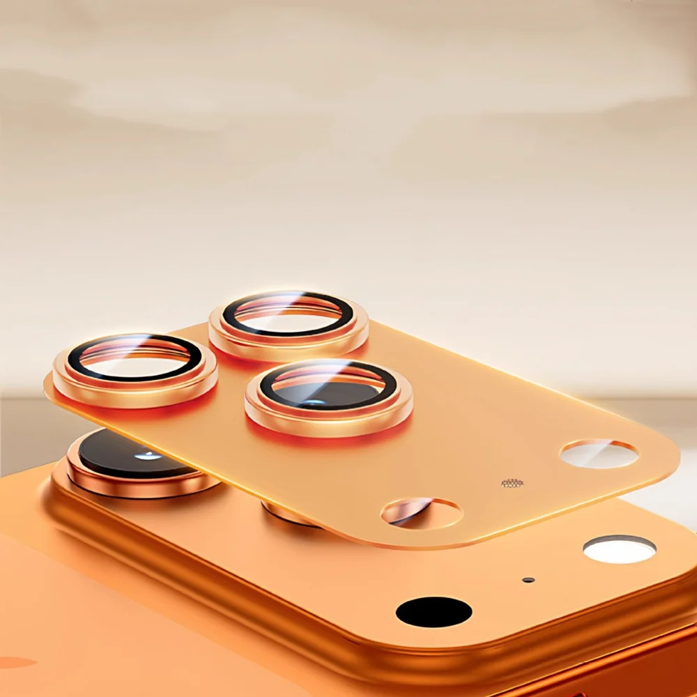 Armor Camera Lens Protector Film For iPhone 17 Pro / 17 Pro Max Metal Case Ring Back Lens Tempered Glass Lens Film Orange