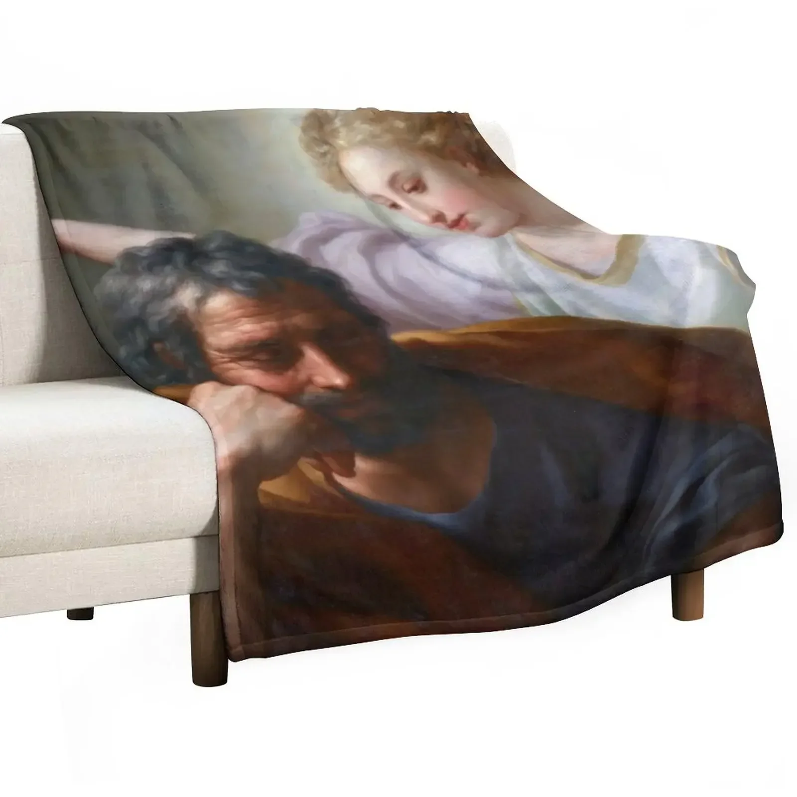 The Dream of St. Joseph by Mengs (1774) Throw Blanket Beautifuls Decorative Sofa Plaid on the sofa Blankets