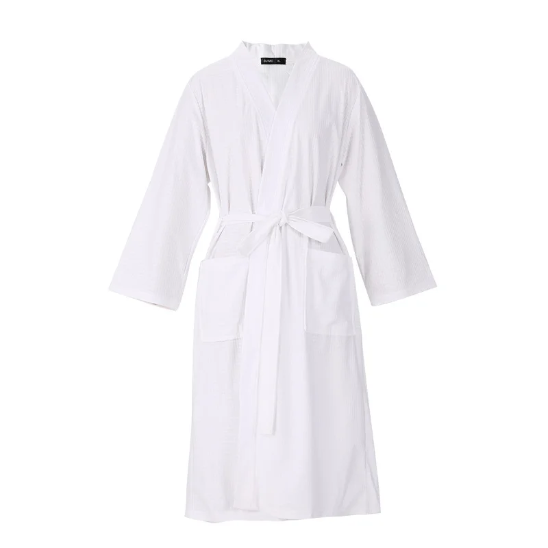 

Spring and Summer Bathrobe Thin Couple Nightgown Men's Summer Quarter-sleeved Korean Style Bathrobe