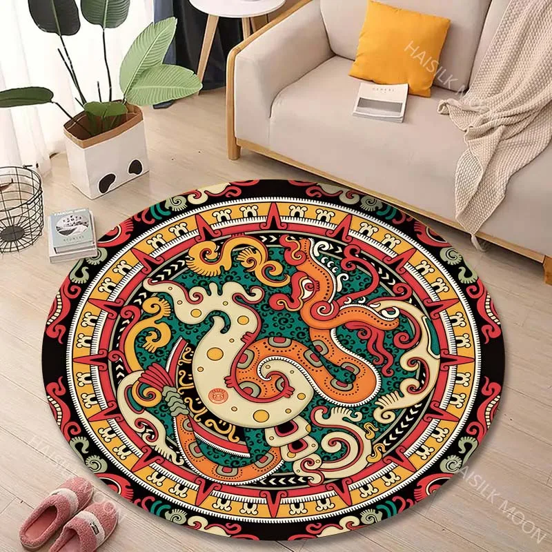 1PC Chinese traditional ornament circle Print Round Carpet for Living Room Bedroom Sofa Table Floor Mat Area Rug Luxury Gift