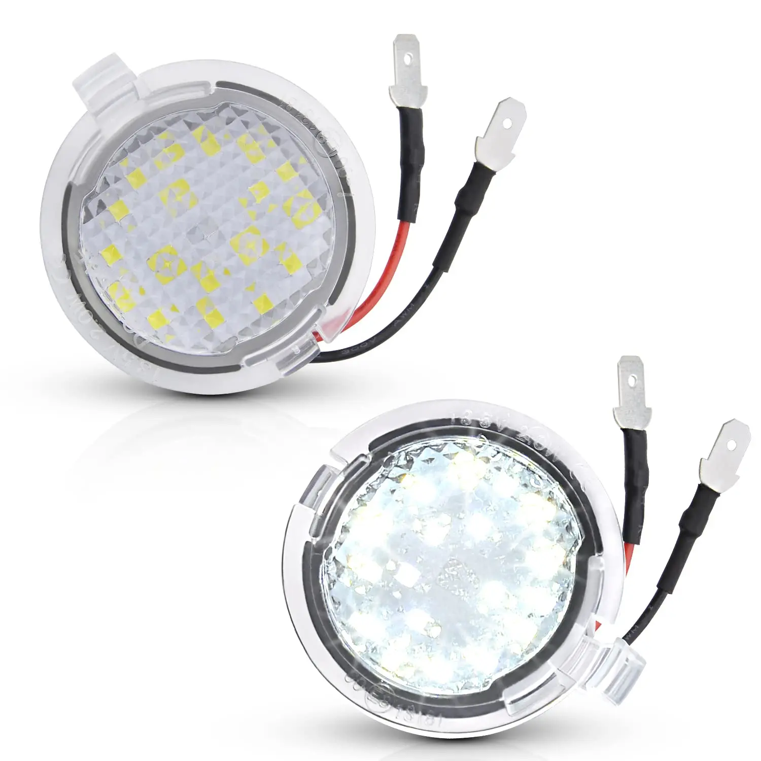 2Pcs Canbus No Error LED Side Mirror Puddle Lights For Ford F150 Mondeo Mk5 Mustang Edge Explorer Expedition Flex 6000K White