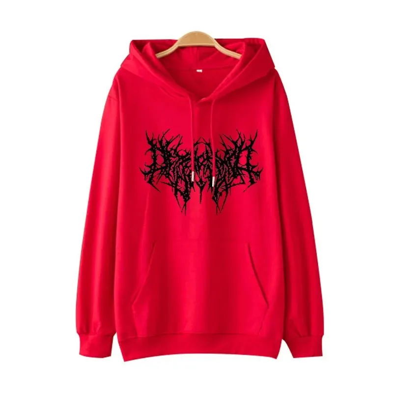 Y2K Clothes Gothic Hoodie Men Vintage Long Sleeve Sweatshirt Fashion Loose Cotton Sportswear Streetwear Casual Women Pullover