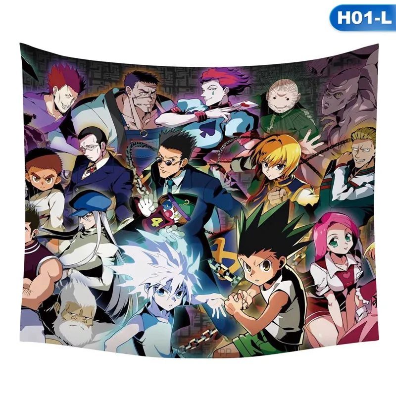 Kawaii Hunter X Hunter Anime Pattern Funny Cartoon Blanket Tapestry Sisoqiya Printed Rectangular Home Decor Wall Hanging Style
