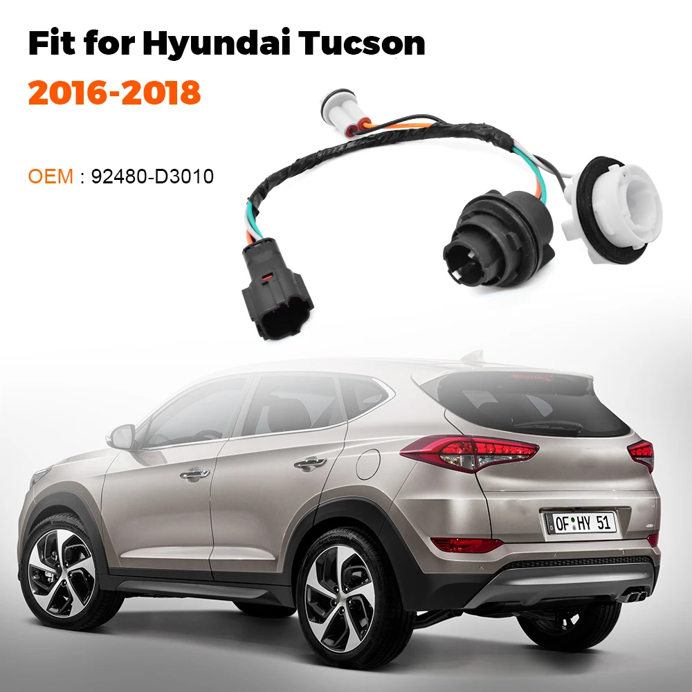 Tail Light Lamp Wiring Harness Socket Holder Wire Rear Combination for Hyundai Tucson 2016-2018 Replace 92480-D3010
