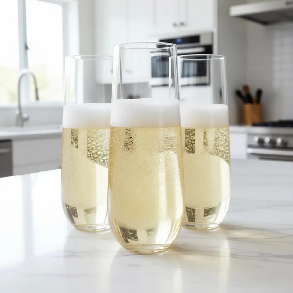 

Набор из 48 пластиковых бокалов для шампанского, 270 мл – одноразовые, для коктейлей, мимоза-бара, вечеринок, прозрачные, небьющиеся, пластиковые бокалы для вина