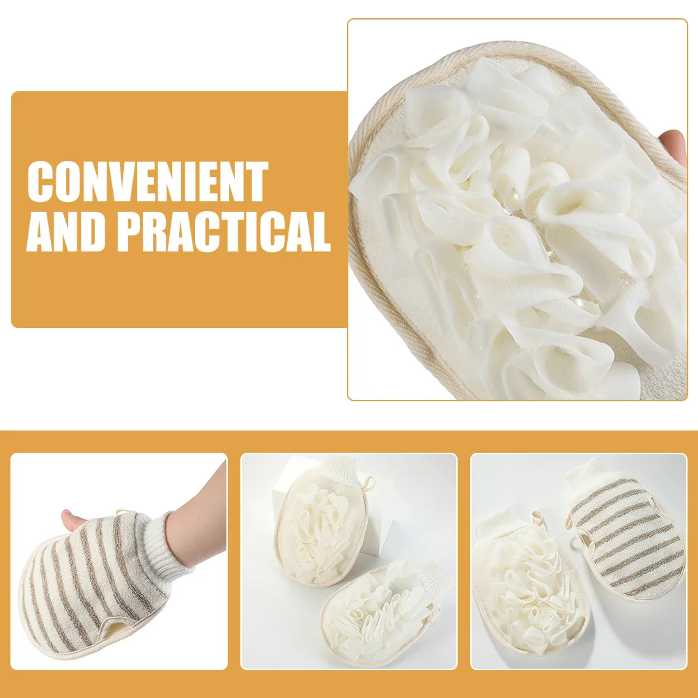 

Exfoliating Shower Mitt Double Sided Skin Scrubbing Glove for Deep Clean Reusable Bathing Mitt Body Care Accessory