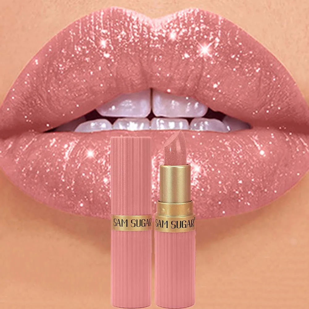 Lápiz labial brillante nacarado resistente al agua, brillo de labios fácil de colorear, brillo de labios brillante de 6 colores, maquillaje de labios para mujer, Cosméticos de belleza