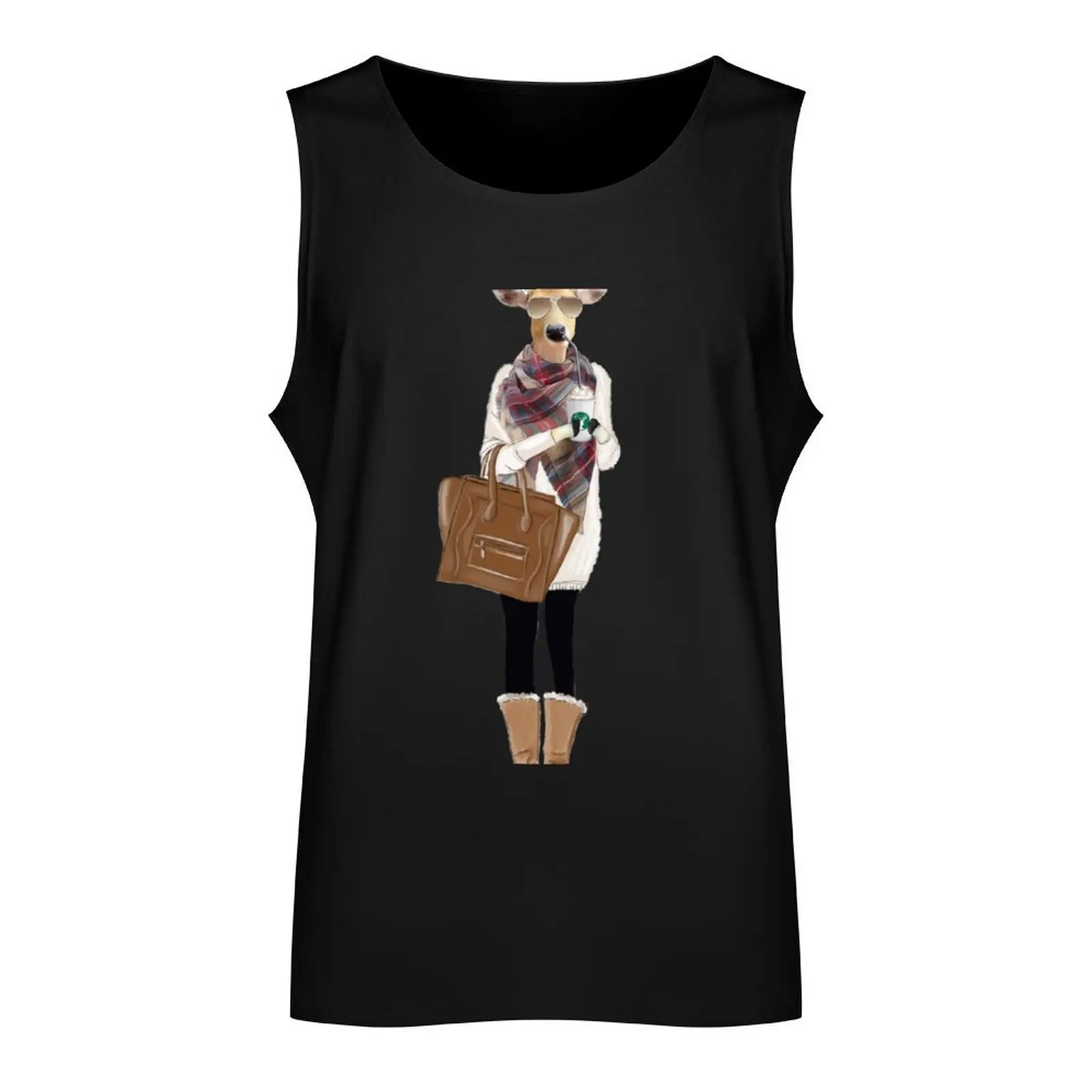 Basic White Tailed Deer Tank Top tops new in tops & t-shirt sleeveless gym shirts male Men's summer clothes 2024