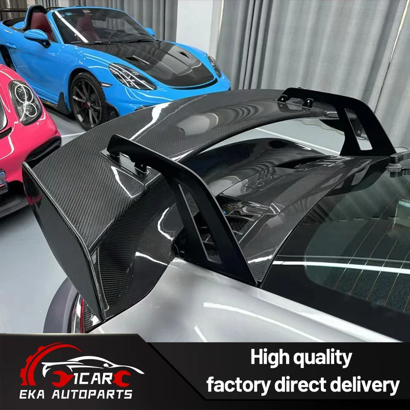 Dry Carbon Fiber Rear Wing For Porsche 911 GT3 RS Track Style High Kick Spoiler High Quality Carbon Fiber Perfect Fitment
