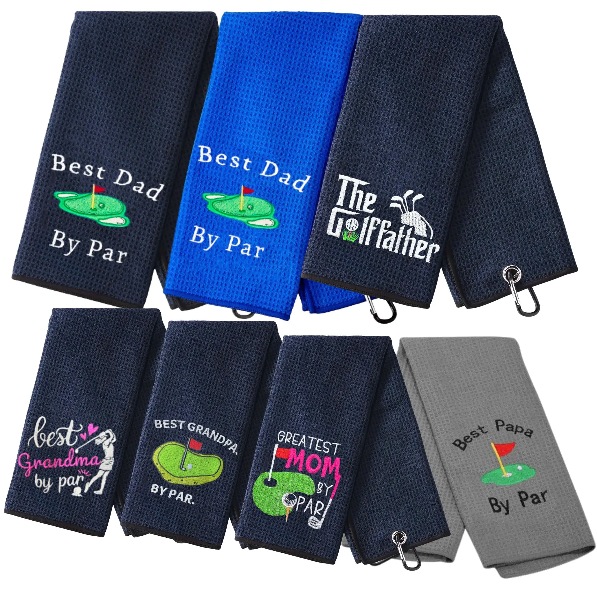 

Best Dad Microfiber Premium Golf Towel, Embroidered Golf Towels for Golf Bags，Golf Accessories for Men Golfers Dad Grandpa