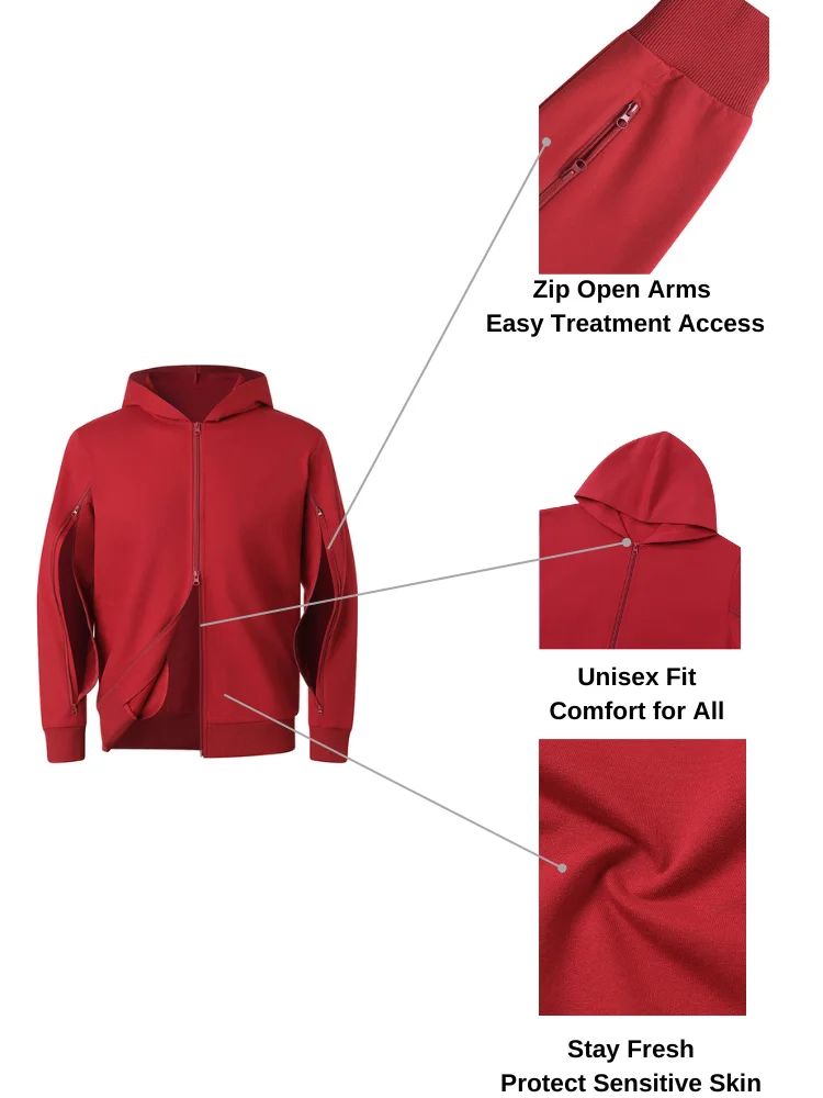 เสื้อสเวตเตอร์วิเคราะห์ unisex พร้อมซิปแขนสองทาง, ผ้าระบายอากาศต้านเชื้อแบคทีเรีย, กระเป๋านุ่มสบาย, ทดสอบนกต้น