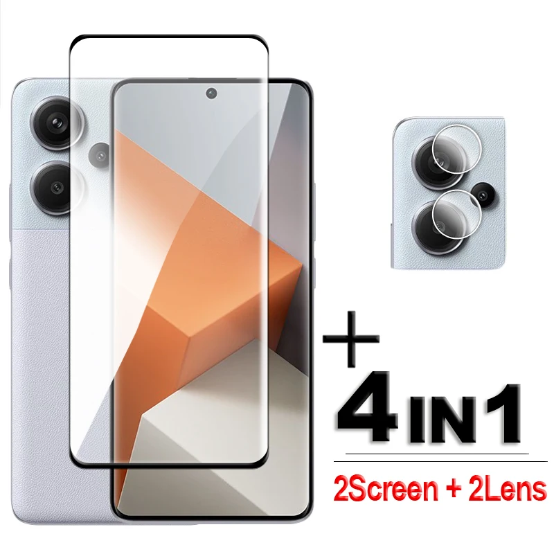 

For Redmi Note 13 Pro+ 5G Glass For Xiaomi Redmi Note 13 Pro Plus Tempered Glass 6.67 inch Full Cover 3D Curved Screen Protector