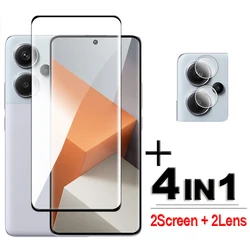 Redmi için not 13 Pro + 5G cam Xiaomi Redmi için not 13 Pro artı temperli cam 6.67 inç tam kapak 3D kavisli ekran koruyucu