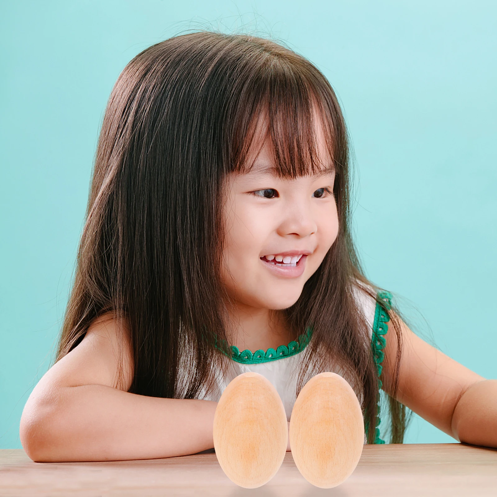 

2pcs Wooden Maracas Egg Kids Shakers Noise Maker Musical Instruments Toddler Rattles Educational Play Party Early Learning Gift