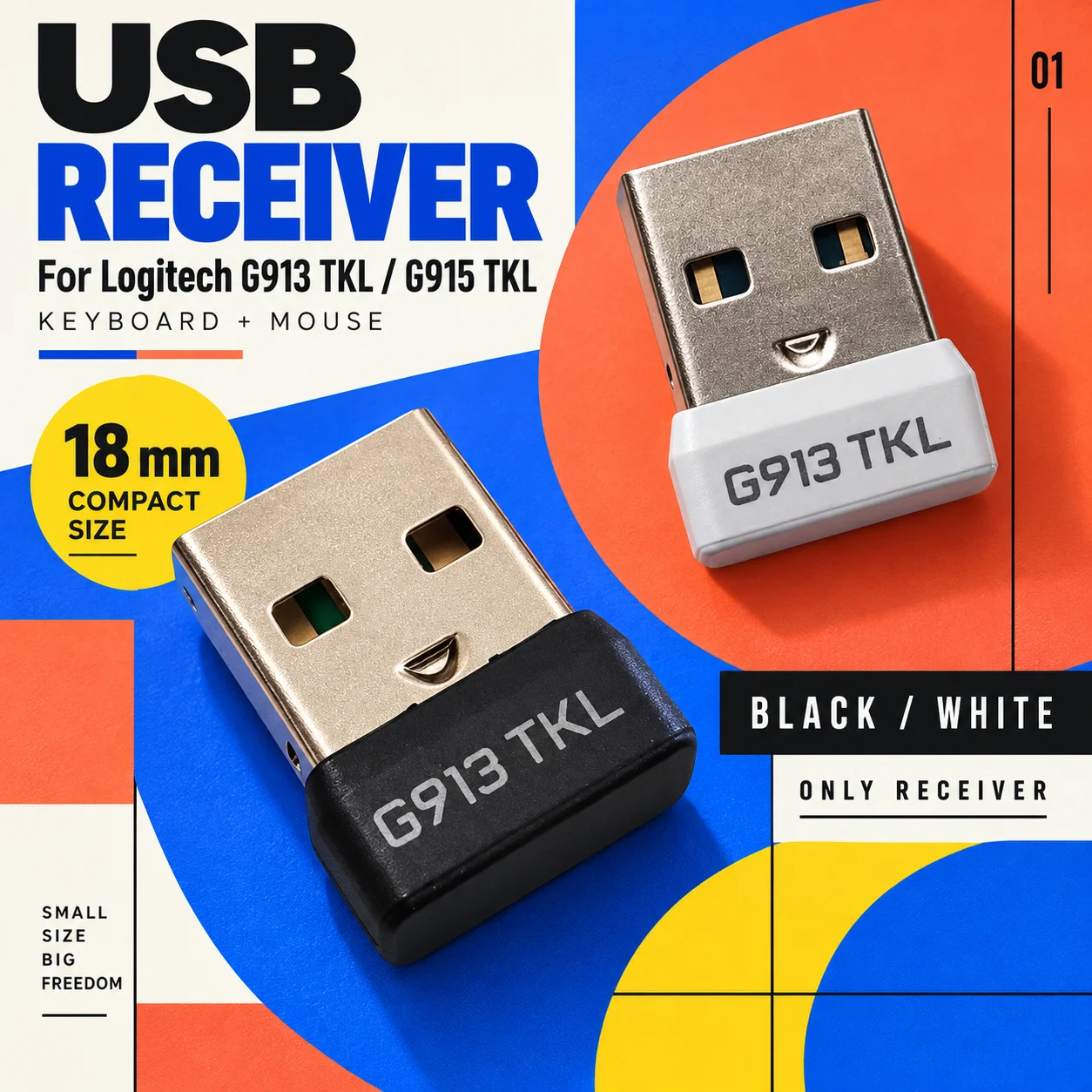 USB Receiver for Logitech G915 TKL/G913 TKL/G915 X LIGHTSPEED TKL Keyboard - Travel Friendly Stable Seamless Connection