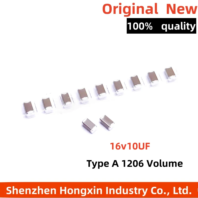 

10pcs New Surface mount Tantalum Capacitors 16v10UF 106 10UF 16V A3216 Type A 1206 Volume Yellow