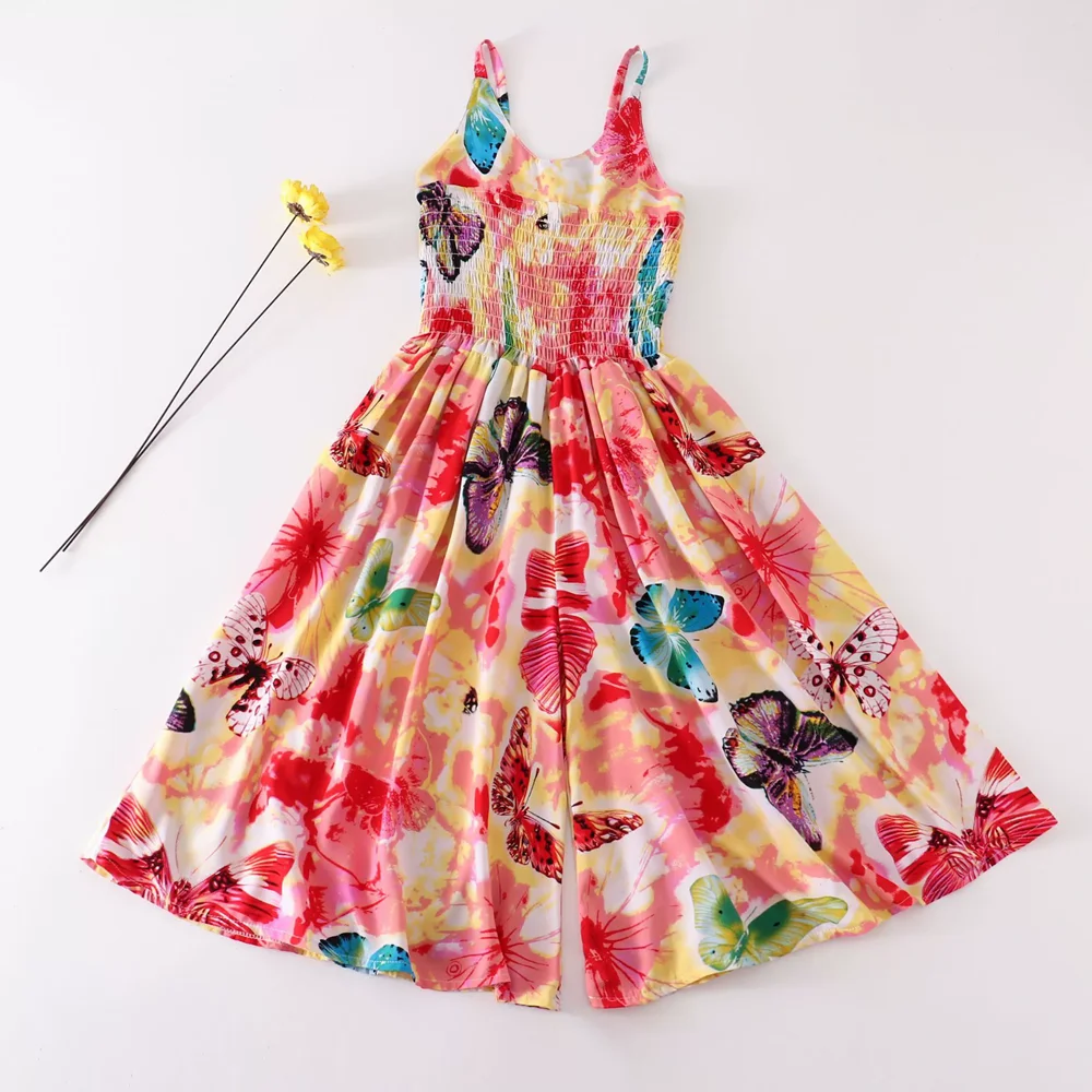 

Летние повседневные комбинезоны для девочек, боди, детская одежда, детский низ, цельные комбинезоны, пляжная одежда, модные комбинезоны с широкими штанинами