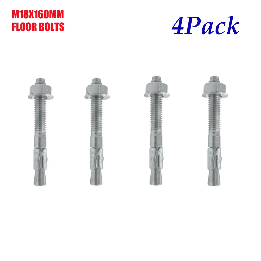 

4pcs Nuts & Bolts M18 X 160mm Floor Bolts / Through Bolt / Anchor Bolt / 2 Post Lift / Ramp Car Wear Parts Car Accessories