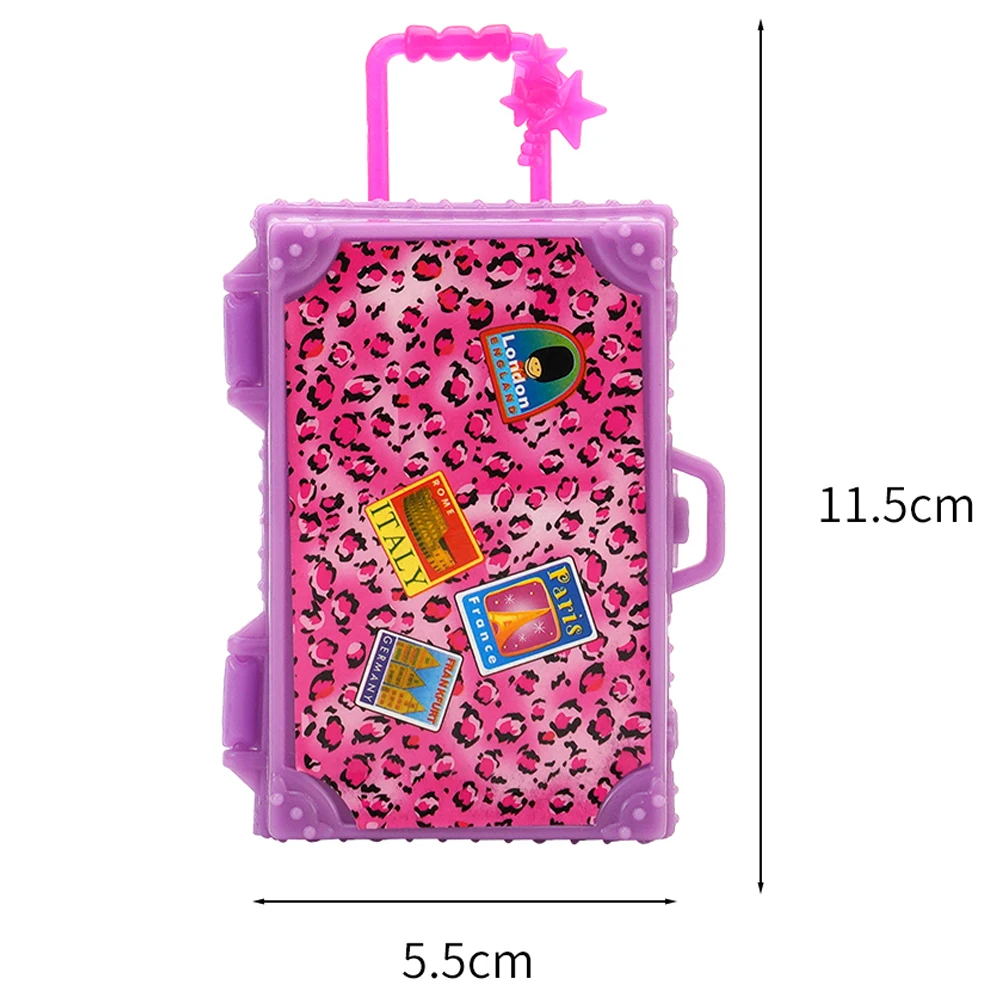 

NK 1 Pcs 11.5 Inch Doll Accessories Pink Suitcase 1/6 Doll Party Toy House Box Doll Role-playing Toy