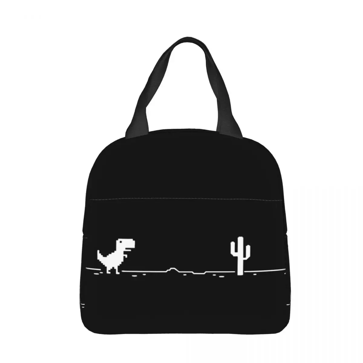 No Internet Dinosaur Graphic Insulated Lun Bag Thermal  Reusable Jurassic Offline Park Tote  Box Office Picnic