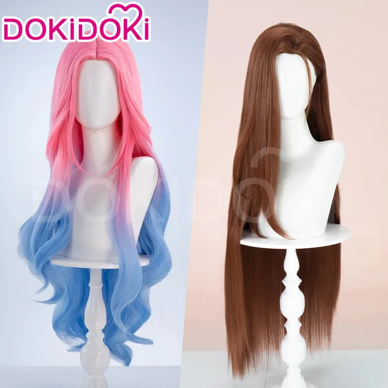 В НАЛИЧИИ Mizi Hyuna Dyeing Wig Аниме Косплей Парик DokiDoki Женский 80 см Длинный Вьющийся Парик Градиентный Мизи Косплей Реквизит Майк FreeWig Cap