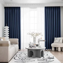 （96）Custom Thickened Double-sided Linen Full Blackout Curtains Full Blackout Cotton and Linen Curtains