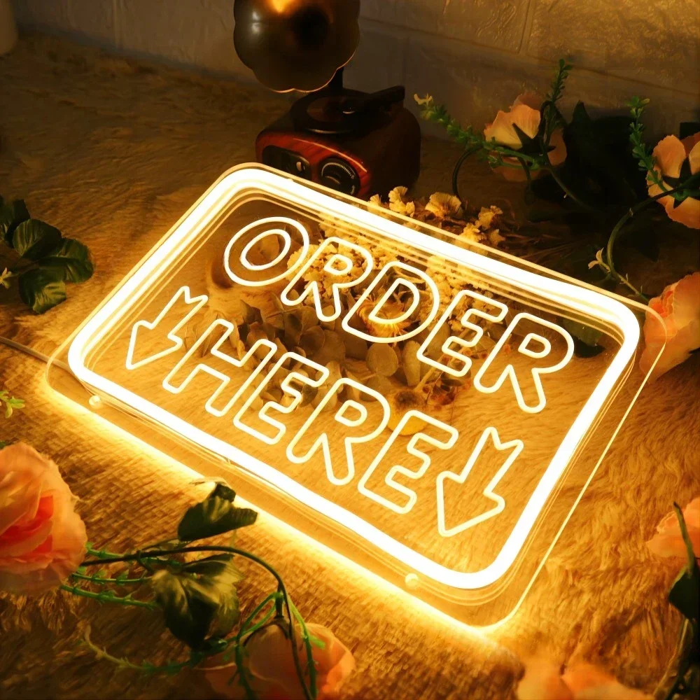 ORDER HERE Engraved Neon Sign Led Neon Lights for Store Decoration Coffee Bar Decoration Wall Panels Support Customized